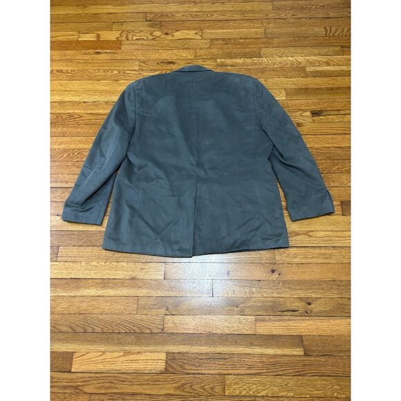 Chaps Men's Blazer Jacket Sz 46R Gray 2 Button Sport Coat Microfiber Polyester - Picture 6 of 6